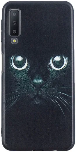Samsung Galaxy A7 (2018) TPU Backcover Print Cat afbeelding 1