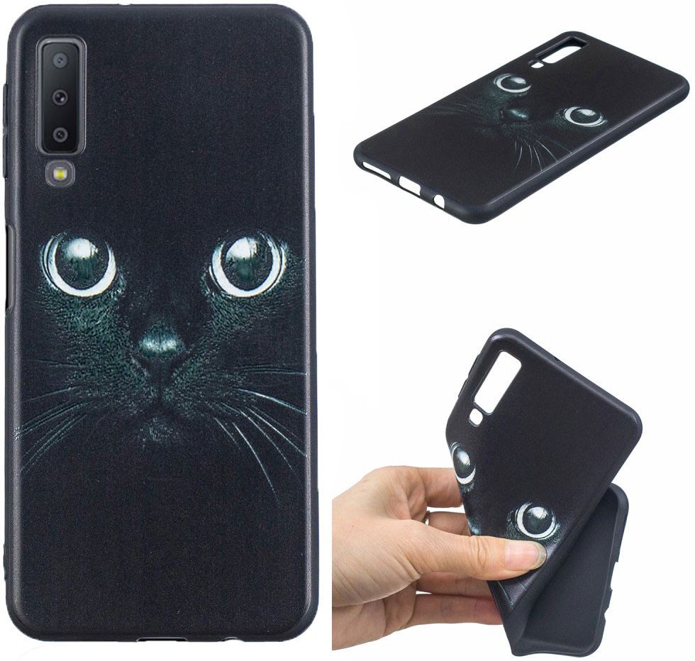 Samsung Galaxy A7 (2018) TPU Backcover Print Cat afbeelding 2