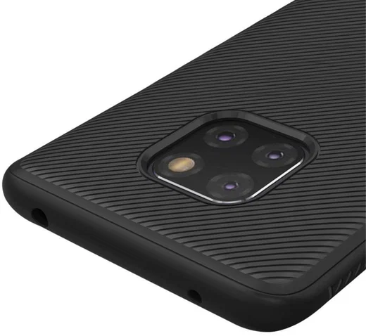 Huawei Mate 20 Pro Twill Texture TPU Back Cover Zwart afbeelding 5
