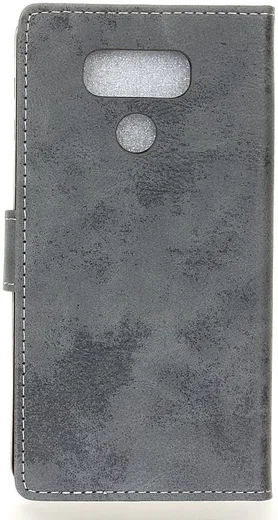 LG V40 Thinq Vintage Portemonnee Hoesje Grijs afbeelding 4