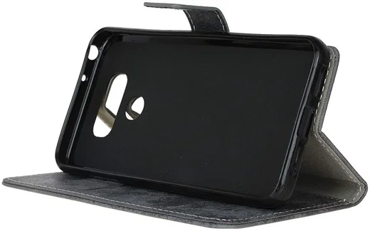 LG V40 Thinq Vintage Portemonnee Hoesje Grijs afbeelding 6