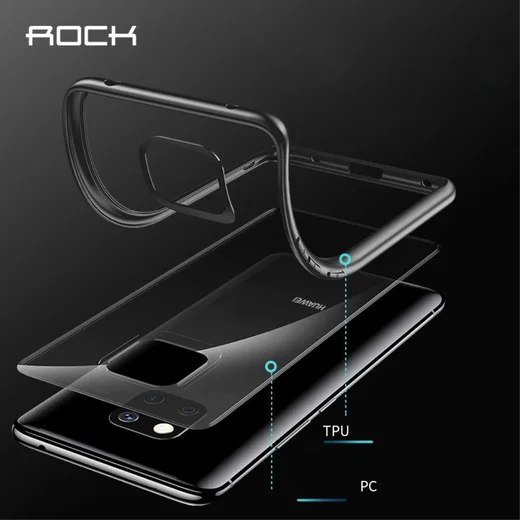 Huawei Mate 20 Pro Armor Backcover Transparant Zwart afbeelding 5