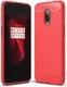 OnePlus 6T Geborsteld TPU Hoesje Rood afbeelding 1