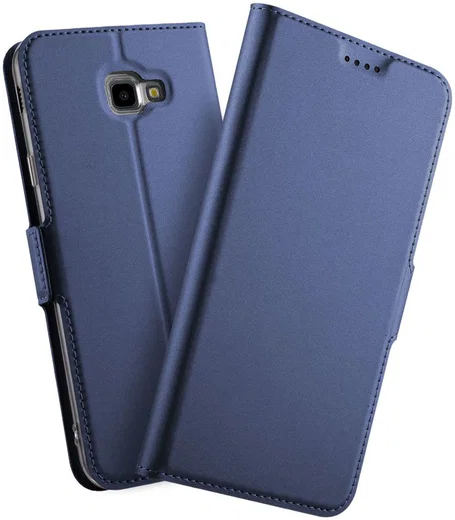 Samsung Galaxy J4 Plus Hoesje met Kaarthouder Blauw afbeelding 1