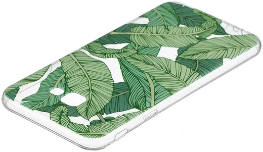 Samsung Galaxy J4 Plus TPU Hoesje Print Green Leaves afbeelding 4