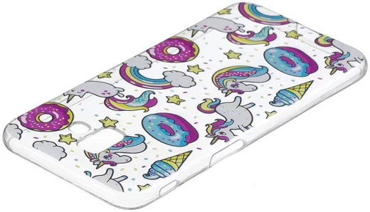 Samsung Galaxy J6 Plus TPU Backcover Print met Donuts and Unicorns afbeelding 4