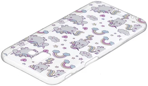 Samsung Galaxy J6 Plus TPU Backcover Print met Lovely Unicorns afbeelding 3