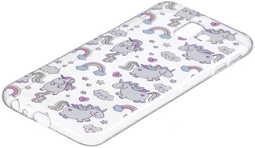 Samsung Galaxy J6 Plus TPU Backcover Print met Lovely Unicorns afbeelding 5