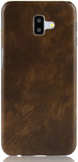 Samsung Galaxy J6 Plus Kunstlederen Coating Hoesje Bruin afbeelding 1