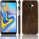 Samsung Galaxy J6 Plus Kunstlederen Coating Hoesje Bruin afbeelding 2