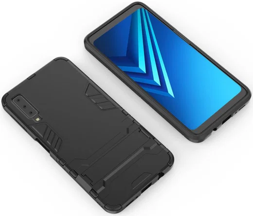 Samsung Galaxy A7 (2018) Hybride Hoesje met Standaard Zwart afbeelding 8