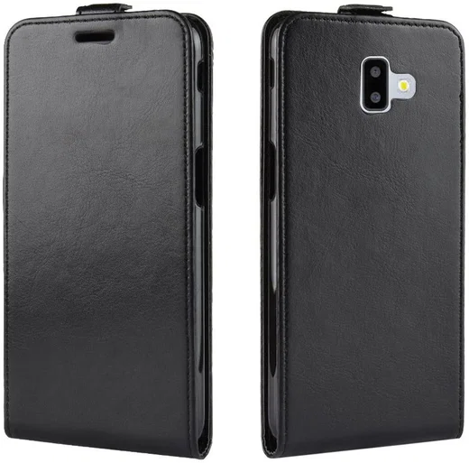 Samsung Galaxy J6 Plus Verticale Flipcase Zwart afbeelding 1