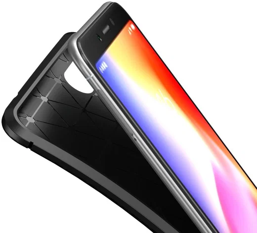 Xiaomi Redmi 6A Siliconen Carbon Hoesje Zwart afbeelding 2