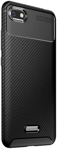 Xiaomi Redmi 6A Siliconen Carbon Hoesje Zwart afbeelding 4