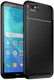 Huawei Y5 (2018) Siliconen Carbon Hoesje Zwart afbeelding 1