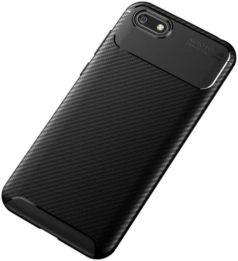Huawei Y5 (2018) Siliconen Carbon Hoesje Zwart afbeelding 13