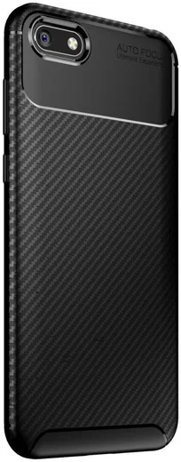 Huawei Y5 (2018) Siliconen Carbon Hoesje Zwart afbeelding 4