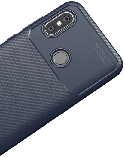 Xiaomi Mi A2 Lite Siliconen Carbon Hoesje Blauw afbeelding 4