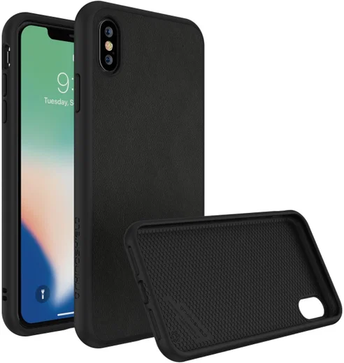 RhinoShield SolidSuit iPhone XS Max Hoesje Black Leather afbeelding 1