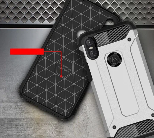 Motorola One Hybride Hoesje Zwart afbeelding 2