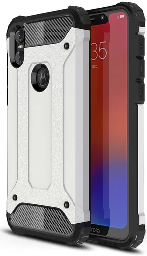 Motorola One Hybride Hoesje Wit afbeelding 1