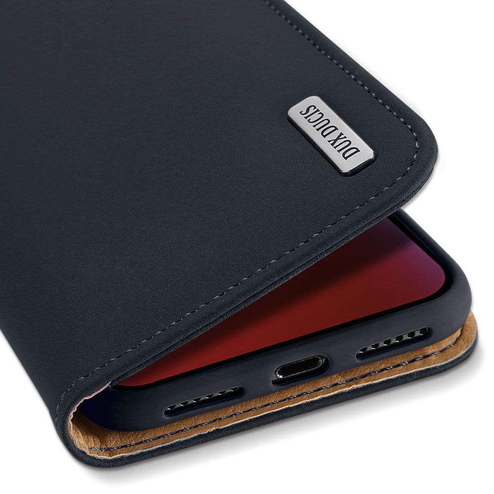 Dux Ducis Luxe Book Case Apple iPhone XR Hoesje Echt Leer Blauw afbeelding 4