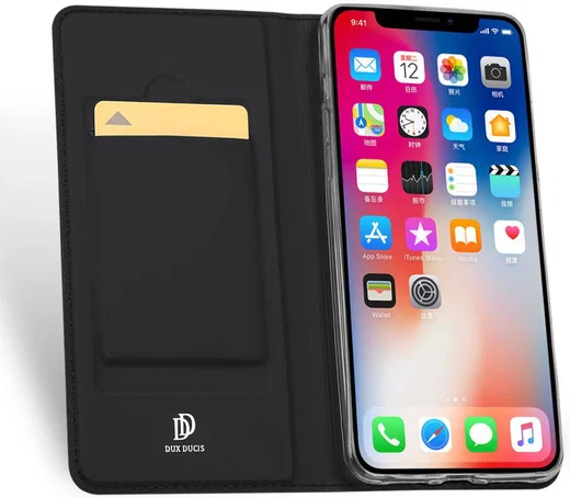 Dux Ducis Apple iPhone X Bookcase Hoesje Zwart afbeelding 4