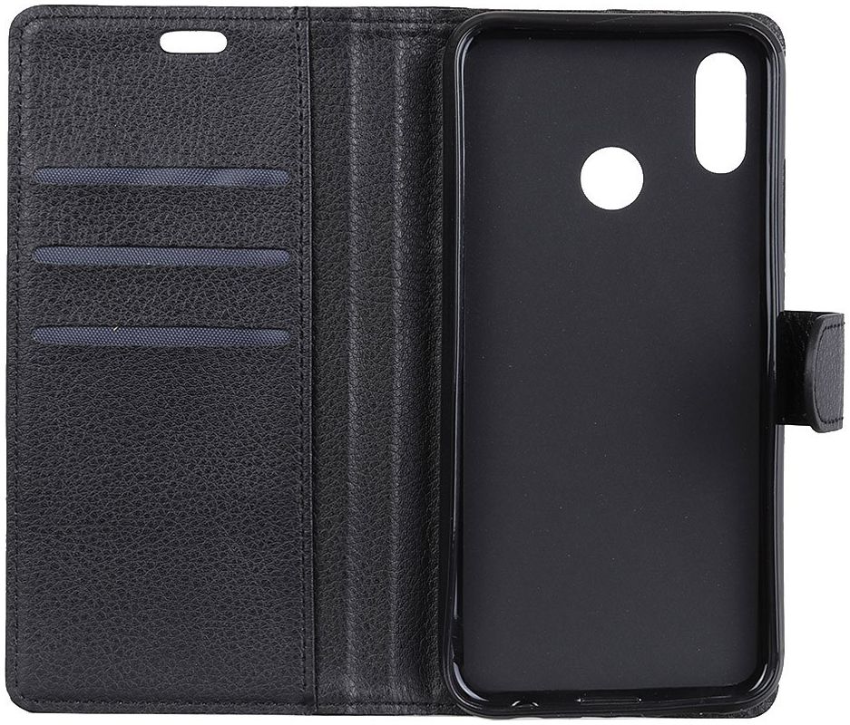Asus Zenfone Max Pro M1 Lychee Portemonnee Hoesje Zwart afbeelding 2