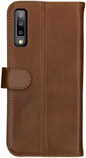 Rosso Deluxe Samsung Galaxy A7 2018 Hoesje Echt Leer Book Case Bruin afbeelding 10