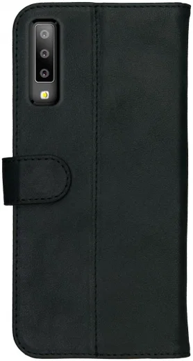Rosso Deluxe Samsung Galaxy A7 2018 Hoesje Echt Leer Book Case Zwart afbeelding 9