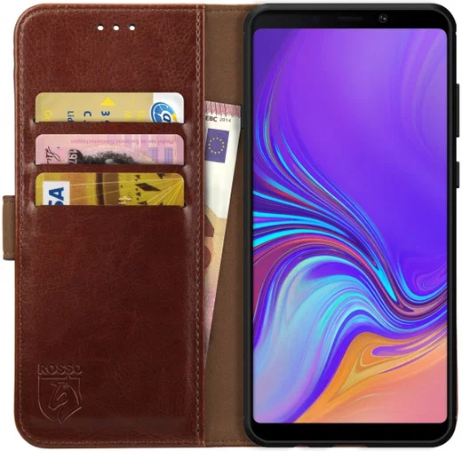 Rosso Element Samsung Galaxy A9 (2018) Hoesje Book Cover Bruin afbeelding 1