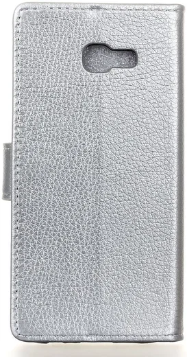 Samsung Galaxy J4 Plus Lychee Leren Portemonnee Hoesje Zilver afbeelding 5