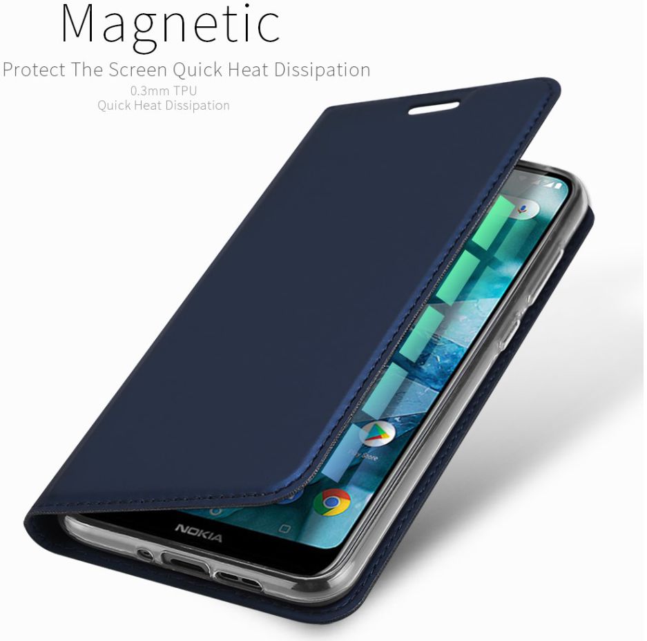 Dux Ducis Nokia 7.1 Premium Bookcase Hoesje Blauw afbeelding 10