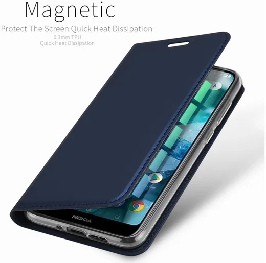Dux Ducis Nokia 7.1 Premium Bookcase Hoesje Blauw afbeelding 10