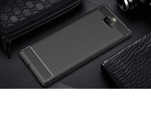 Sony Xperia 10 Plus Geborsteld TPU Hoesje Zwart afbeelding 7