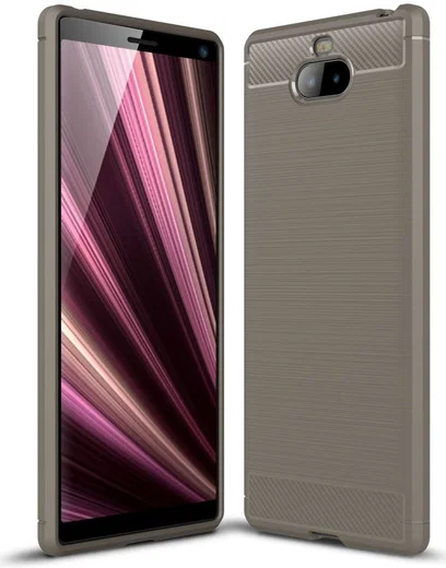 Sony Xperia 10 Plus Geborsteld TPU Hoesje Grijs afbeelding 1