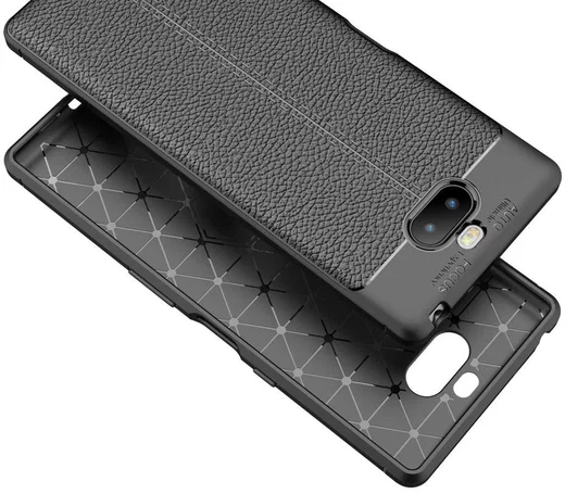 Sony Xperia 10 Plus Hoesje Met Leren Textuur Zwart afbeelding 5