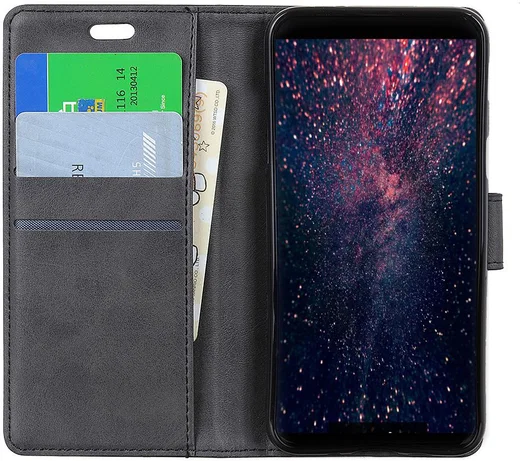 Sony Xperia 10 Plus Kunstlederen Portemonnee Hoesje Zwart afbeelding 2