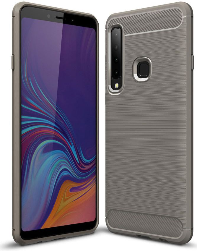 Samsung Galaxy A9 (2018) Geborsteld TPU Hoesje Grijs afbeelding 1