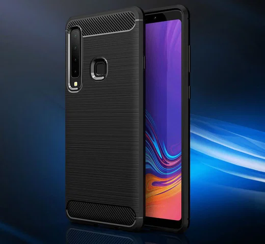 Samsung Galaxy A9 (2018) Geborsteld TPU Hoesje Grijs afbeelding 6