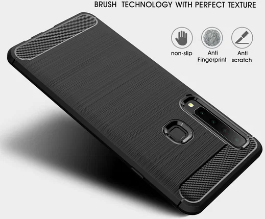 Samsung Galaxy A9 (2018) Geborsteld TPU Hoesje Grijs afbeelding 7