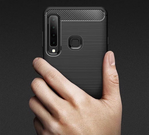 Samsung Galaxy A9 (2018) Geborsteld TPU Hoesje Grijs afbeelding 10