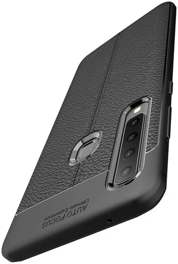 Samsung Galaxy A9 (2018) Hoesje met Kunstleer Coating Zwart afbeelding 12