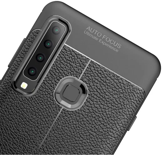 Samsung Galaxy A9 (2018) Hoesje met Kunstleer Coating Zwart afbeelding 8