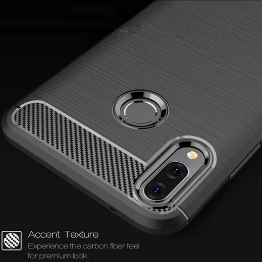 Huawei Y9 (2019) Geborsteld TPU Hoesje Zwart afbeelding 5