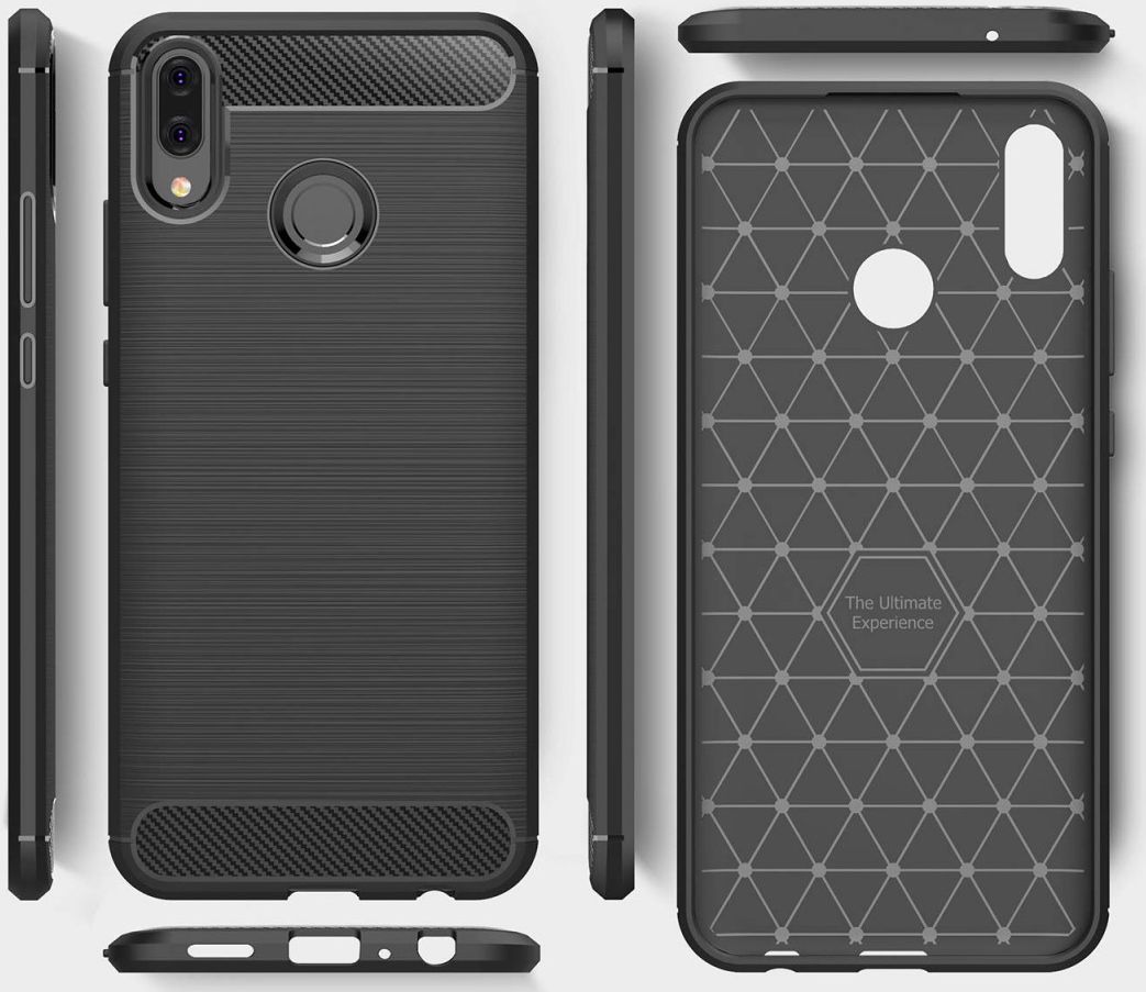 Huawei Y9 (2019) Geborsteld TPU Hoesje Zwart afbeelding 7