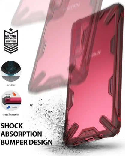 Ringke Fusion X Samsung Galaxy A7 (2018) Hoesje Doorzichtig Ruby Red afbeelding 2