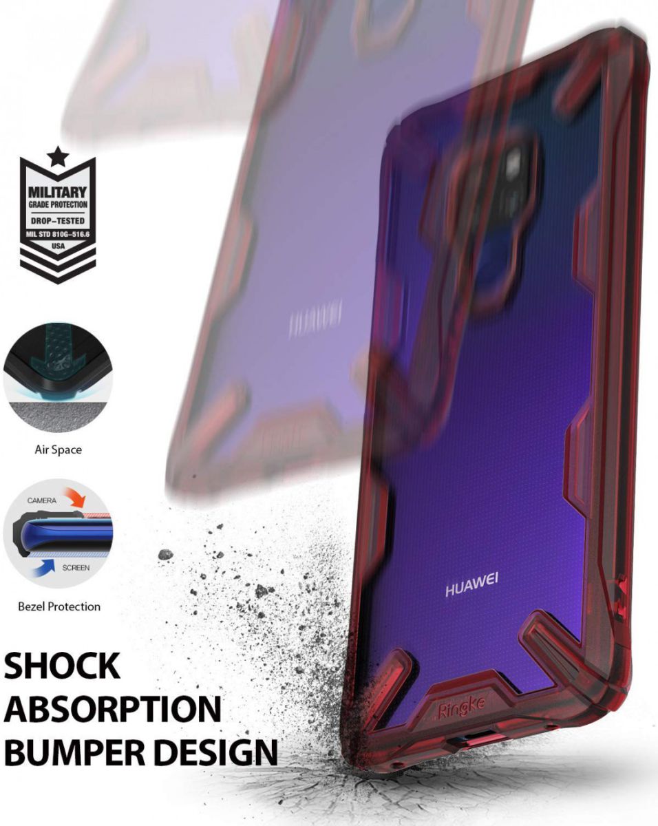 Ringke Fusion X Huawei Mate 20 Hoesje Doorzichtig Rood afbeelding 2