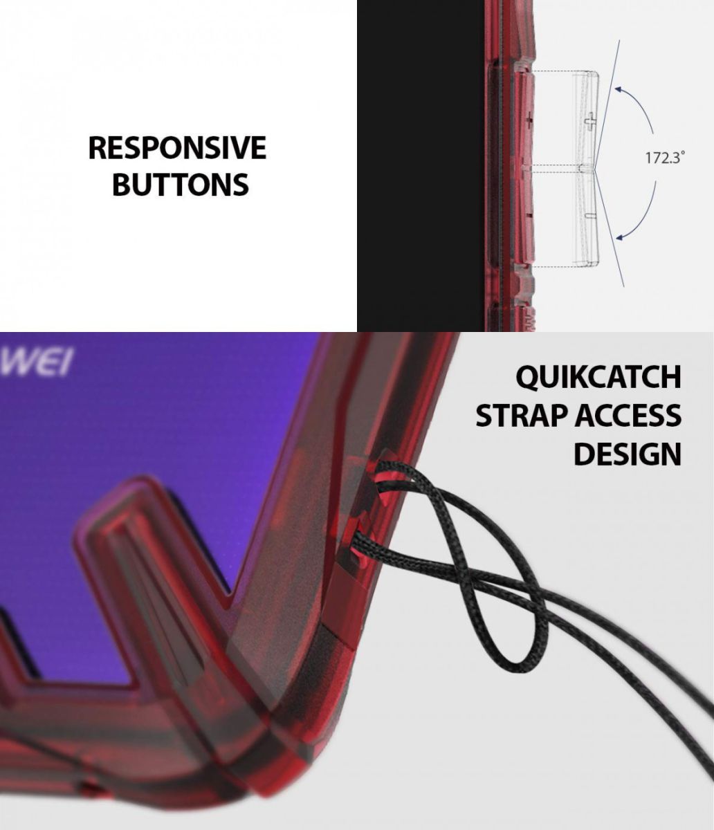 Ringke Fusion X Huawei Mate 20 Hoesje Doorzichtig Rood afbeelding 6