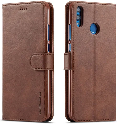 Honor 8X Kunstlederen Stand Portemonnee Bookcase Hoesje Coffee afbeelding 4